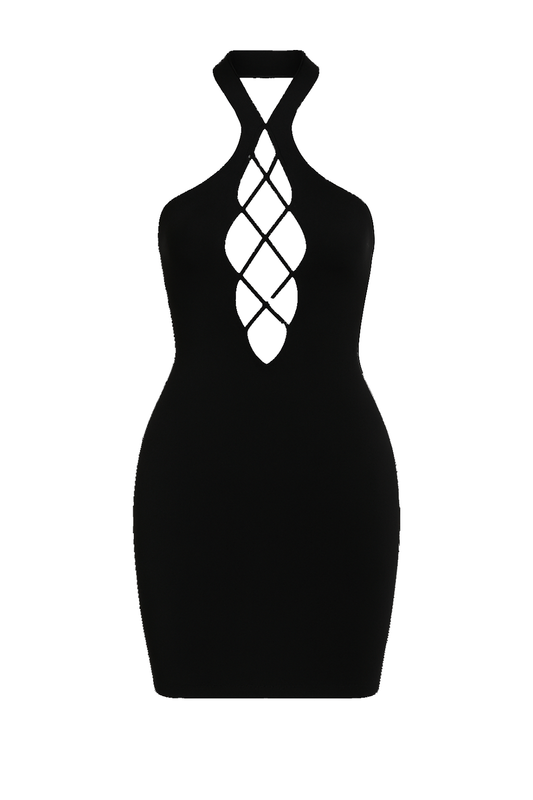 Robe en dentelle noire style glamour