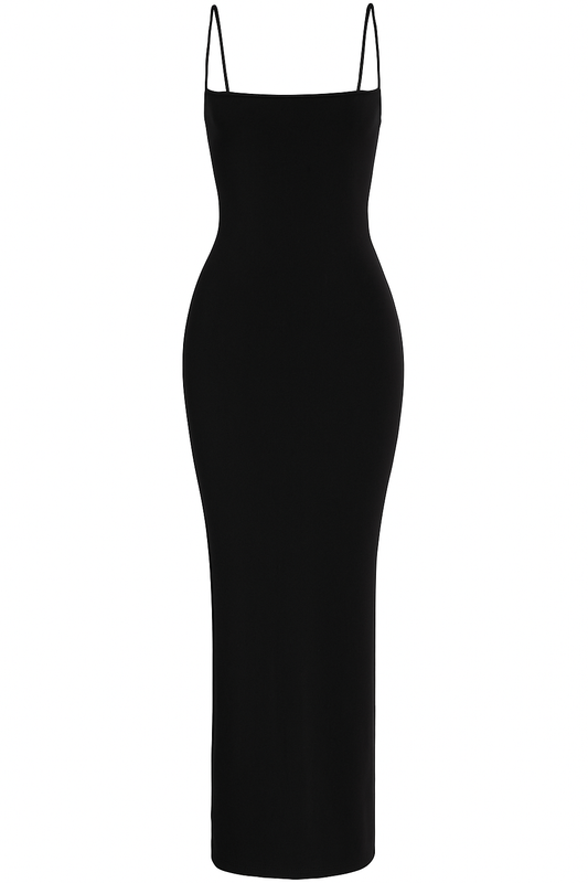 Hawna - robe sexy longue moulante noire