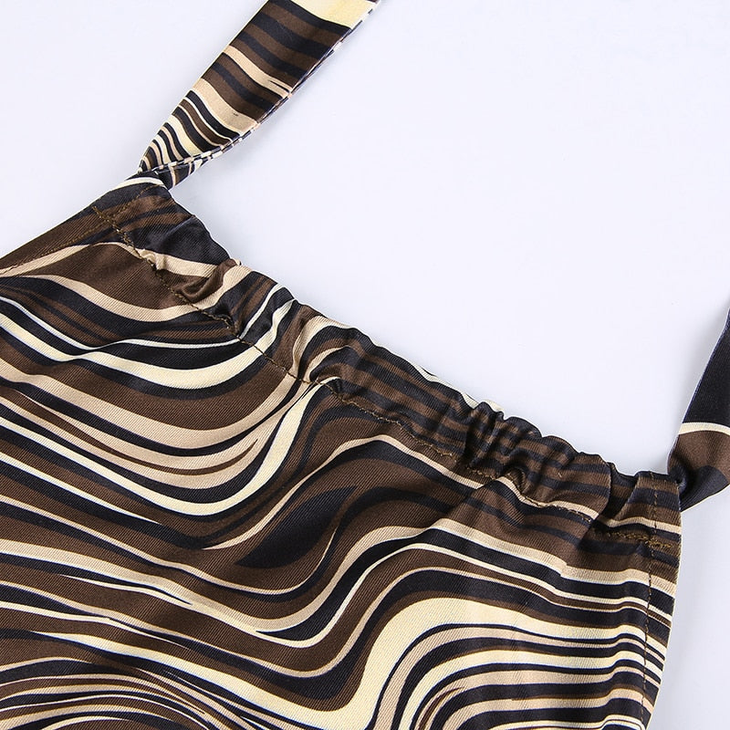 Bilta - Robe marron a rayure