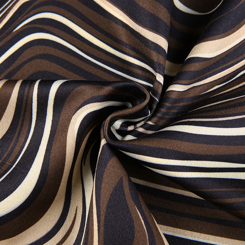 Bilta - Robe marron a rayure
