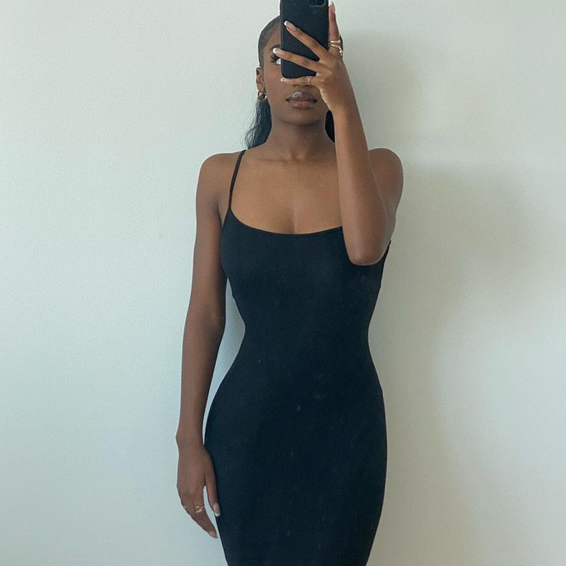 Hawna - robe sexy longue moulante noir