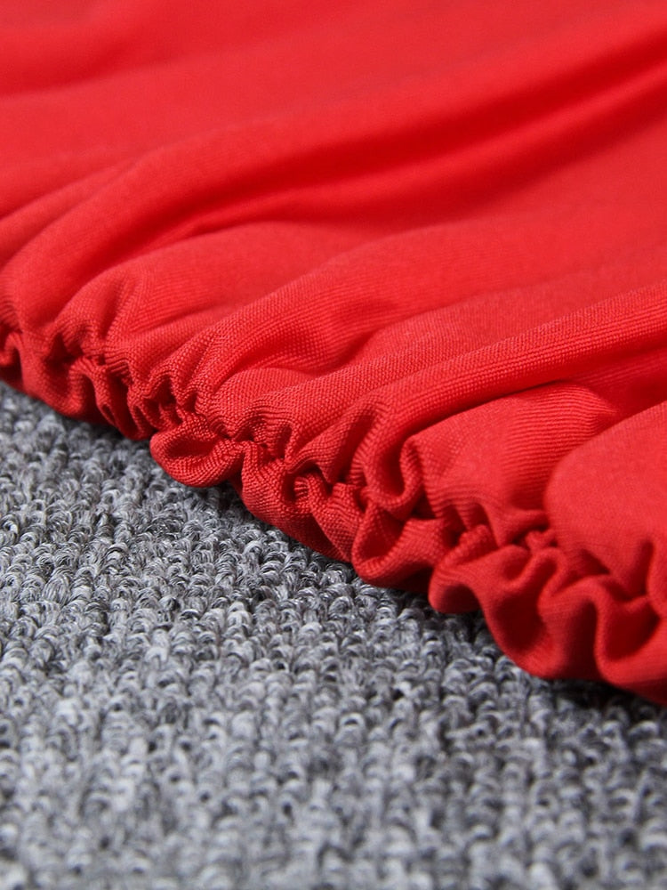 Kamilia - robe mini plissé à décolleté plongeant rouge