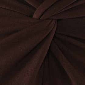 Luxura - Robe longue marron a dos nue