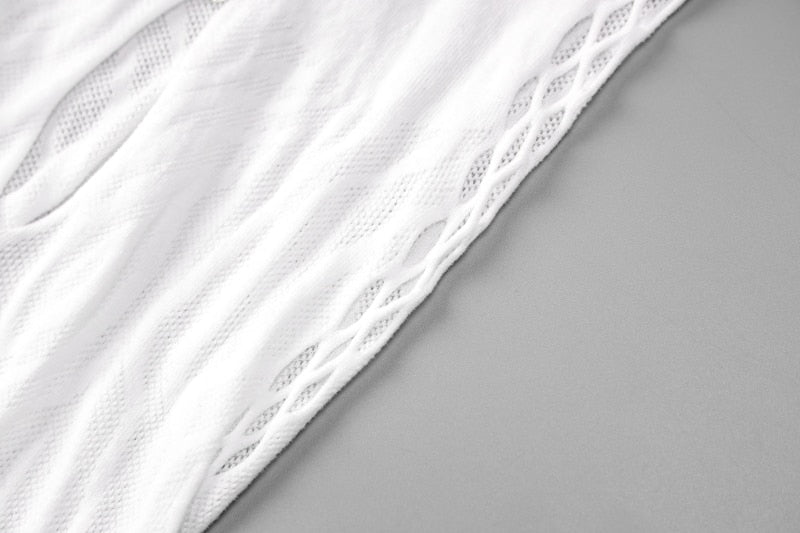 Kylie - Robe d'ete mi longue en nilon a motif en découpe