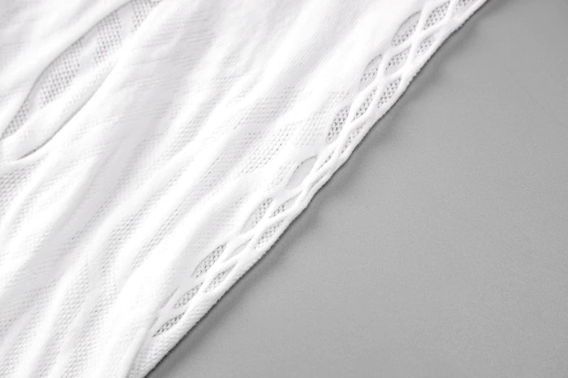 Kylie - Robe d'ete mi longue en nilon a motif en découpe
