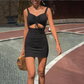 Drila - Robe mini découpe noir
