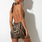 Bilta - Robe marron a rayure