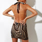 Bilta - Robe marron a rayure