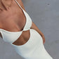 Berlina - robe longue en découpe blanche/noir