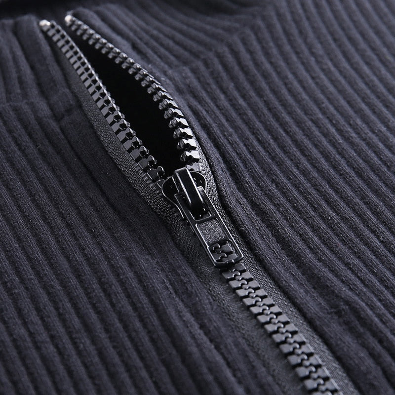 Serenity - robe moulante a zip noir