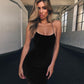 Frieda - robe mini basique a dos nue noir