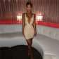Celia - robe beige a paillete