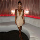 Celia - robe beige a paillete