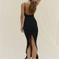 Berlina - robe longue en découpe blanche/noir