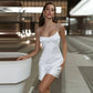 Lexa - Robe mini en satin blanche