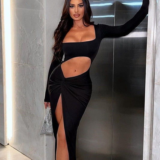 Medusa - Robe Longue Noir / Blanc